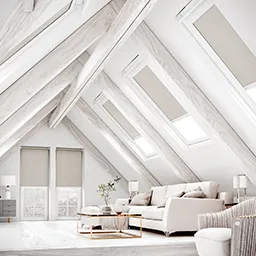a living room with a couch and a table in it