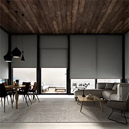 a living room with a couch a table and chairs